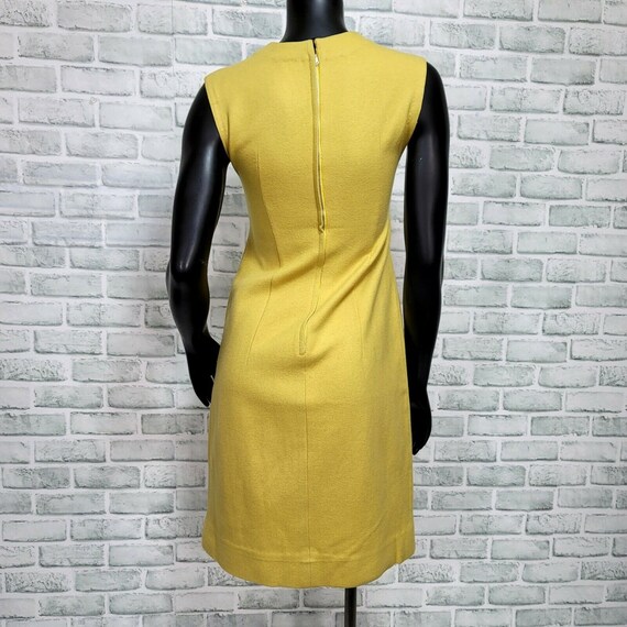 Vintage 60s Womens XS Mustard Yellow Wool Blend M… - image 5