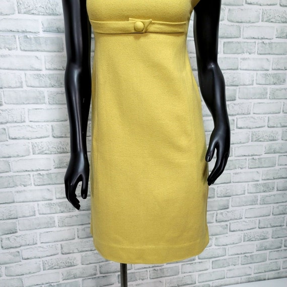 Vintage 60s Womens XS Mustard Yellow Wool Blend M… - image 3