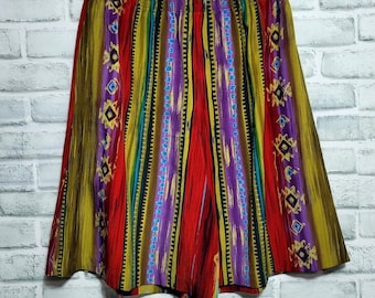 Vintage 90er Jahre Maggie Sweet Womens M Bright Navajo Stripe Shorts Bunt Flowy