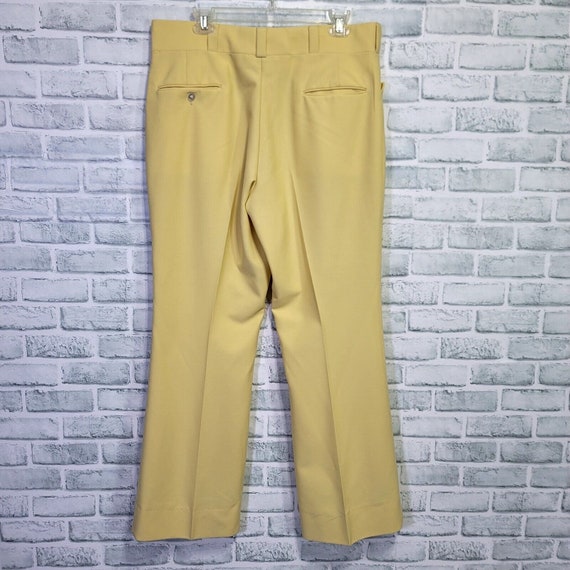 パンツ 70s VINTAGE - SLACKS / YELLOW Vintage 70s Mens 34X31 Yellow Polyester Trousers Slacks