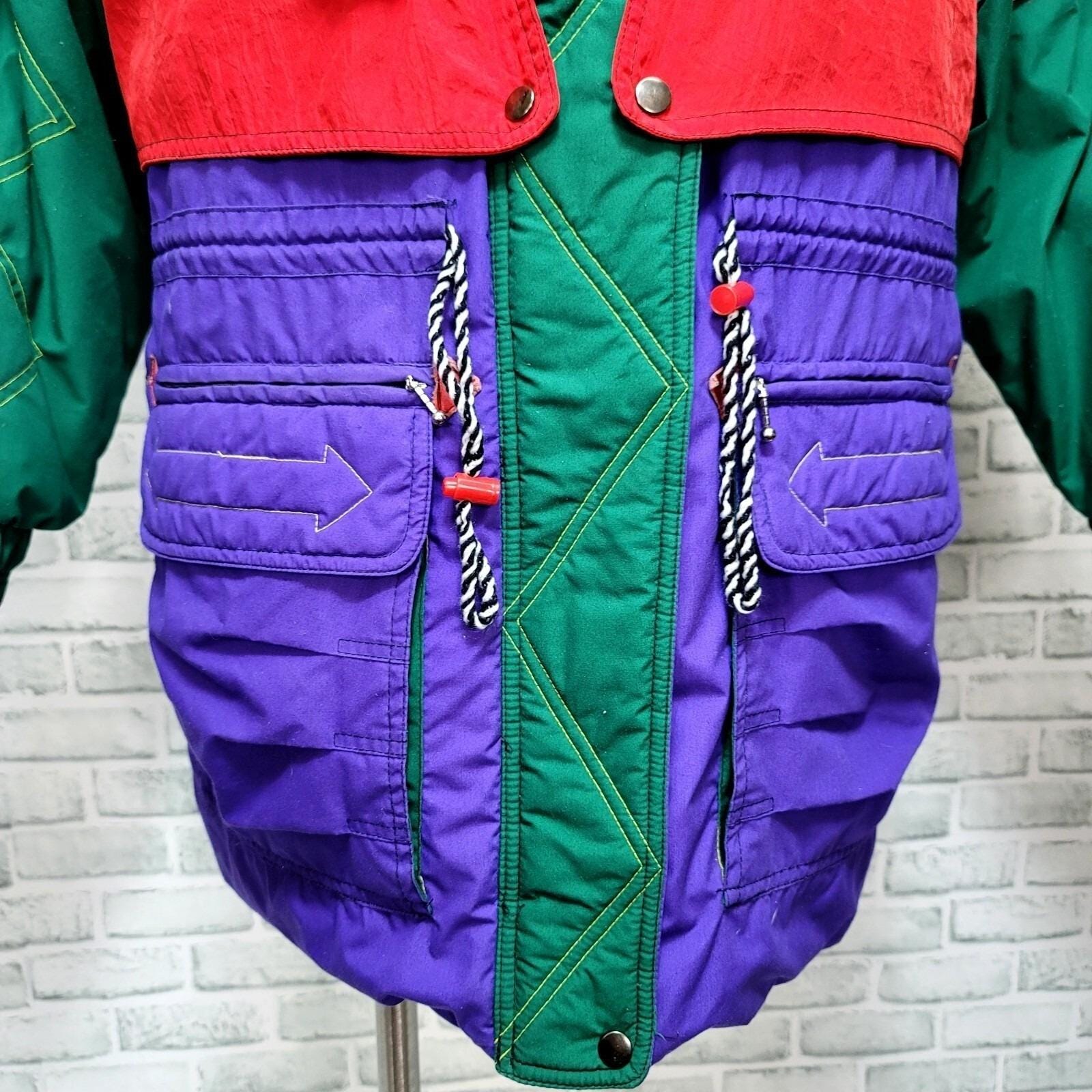 Vintage 80s J. Gallery Colorblock Down Puffer Ski Jacket L