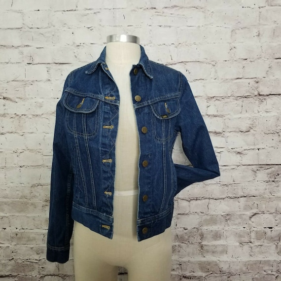 Vintage 70s 80s Ms Lee Womens 5 Riders Dark Indigo