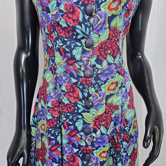 Vintage 90s Joni Blair Sleeveless Gardencore Butt… - image 3