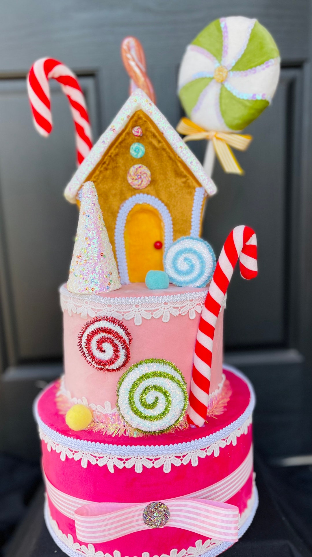 Candy Land Tree Topper Gingerbread House Sweets Cake Etsy