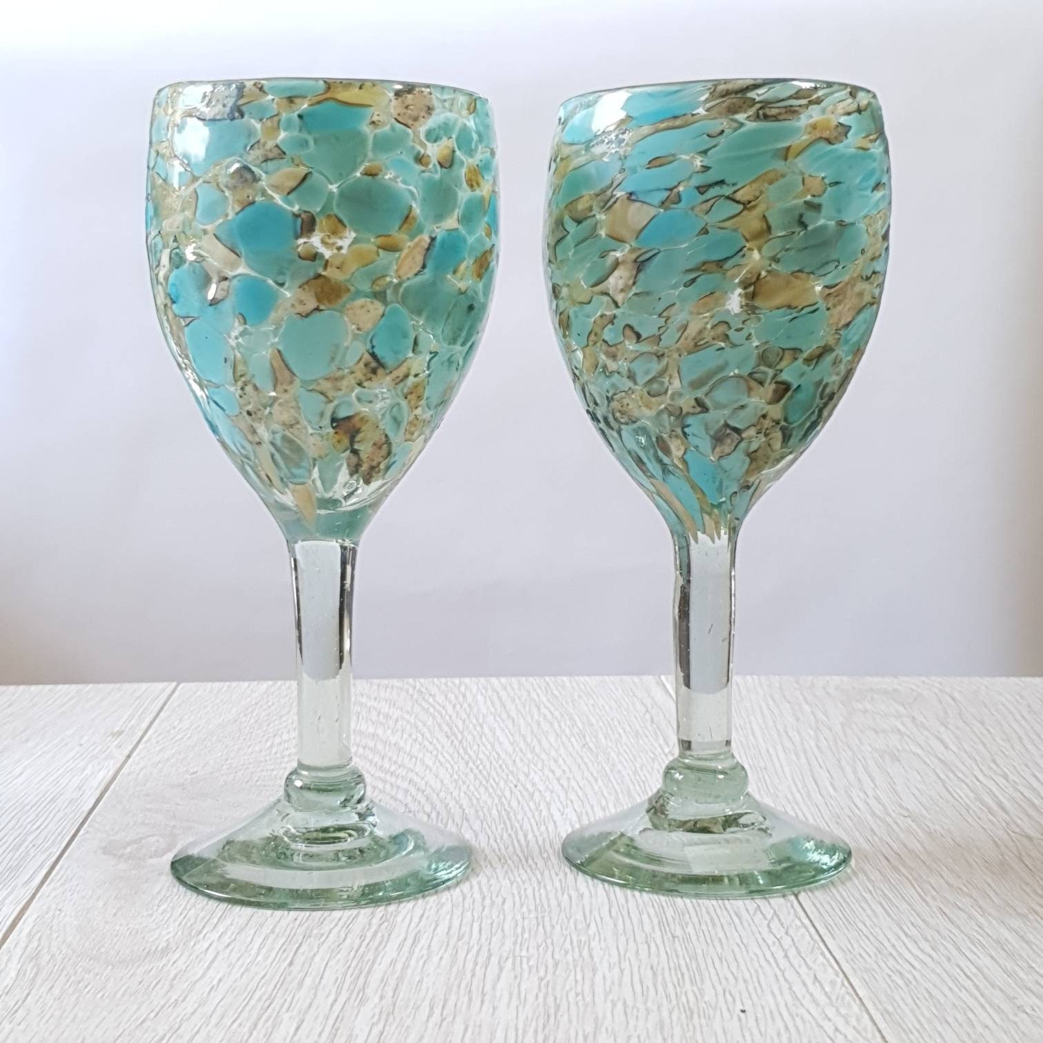 Sirena Turquoise mexican Wine Glasses Turquoise Wine Etsy