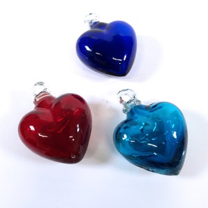 Christmas Mexican Handblown Glass Hearts