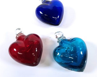 Christmas Mexican Handblown Glass Hearts