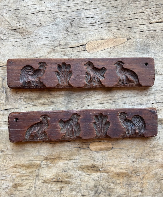Antique Primitive Maple Sugar Mold, Rare Matching Set