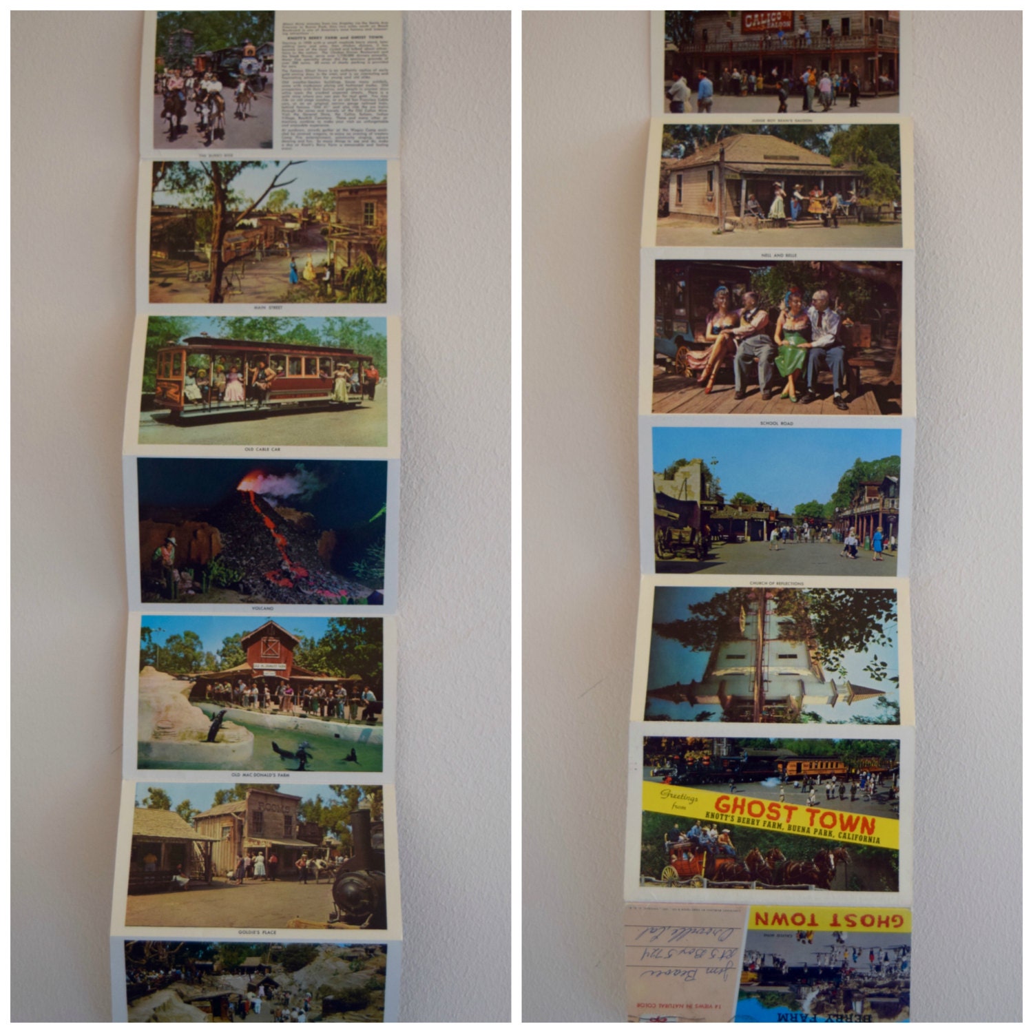 H Crocker Buena Park California Knott's Berry Farm 12 Views Vintage Amusement Park Souvenir Folder Mirro-Krome S