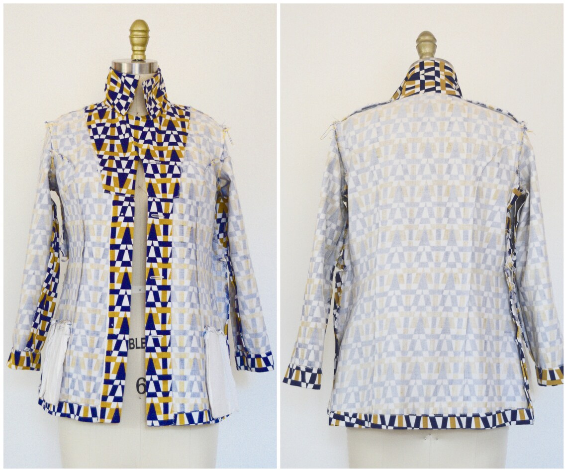 Vintage 60s 70s Mod Jacket/ Midcentury Modern Geometric Print Blazer ...