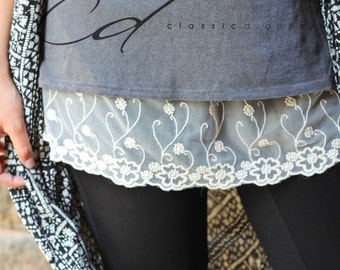 Shirt Extender Cream Lace