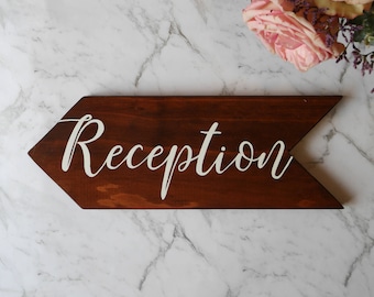 Hand lettered Wooden Sign | Wedding Arrow Sign | Wedding Sign | Ceremony Direction Sign | Event Sign | Rustic Wedding | Reception Arrow