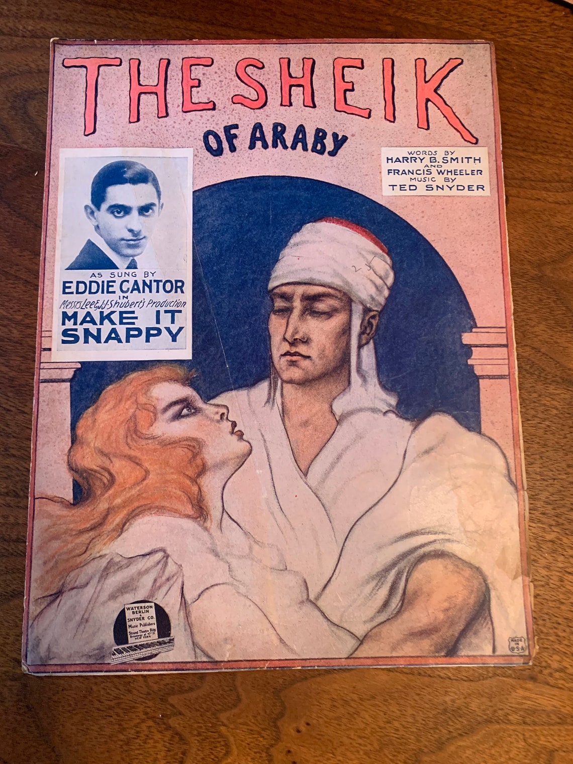The Sheik Of Araby Eddie Cantor Cover 1921 Etsy