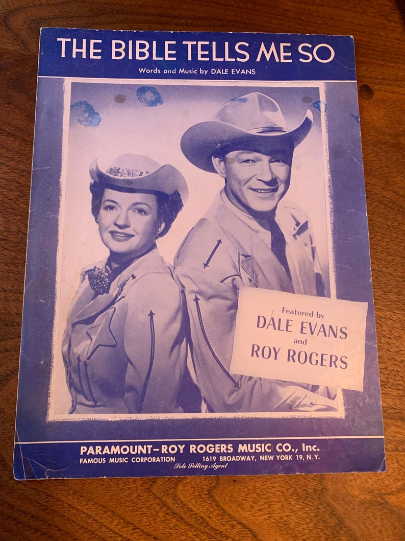 The Bible Tells Me so Dale Evans / Roy Rogers Cover 1955 | Etsy