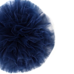 Navy blue tulle pom poms / wedding party decorations / birthday party pompoms / nursery decor / weddings decor / kids room / blue poms image 1