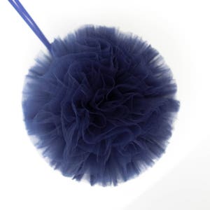 Navy blue tulle pom poms / wedding party decorations / birthday party pompoms / nursery decor / weddings decor / kids room / blue poms image 3