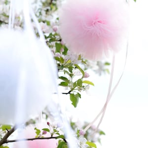 Tulle pom pom set / wedding party decorations pom poms - your colors - value set