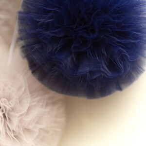 Navy blue tulle pom poms / wedding party decorations / birthday party pompoms / nursery decor / weddings decor / kids room / blue poms image 8