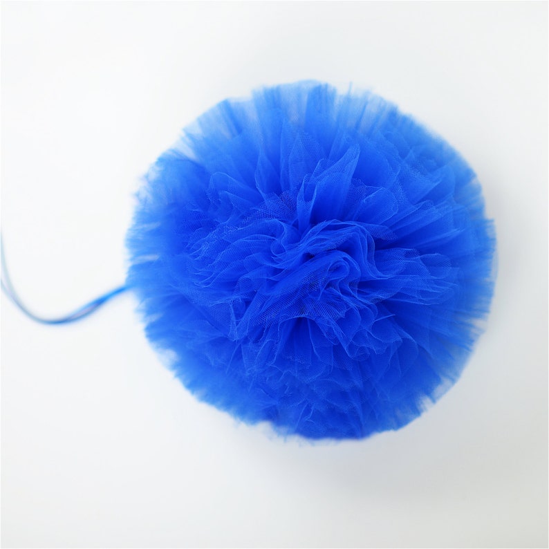 Parade blue tulle pompom wedding party decorations pom poms