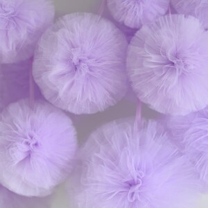 2 medium and 3 small tulle pom pom set / wedding party decorations pom poms - your colors - value set