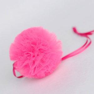Hot pink tulle pom poms / wedding party decorations / girls birthday party  pompoms / nursery decor / weddings / tulle pompom / kids room
