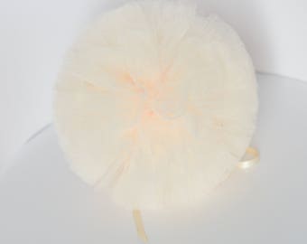 Cream tulle pom poms / wedding party decorations / birthday party  pompoms / nursery decor / weddings / pompom / kids room