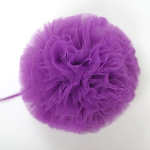 Purple tulle pompom / wedding party decorations pom poms