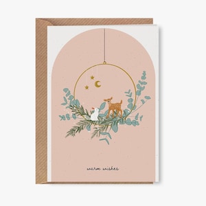 Carte de Noël • Carte de vœux • Carte de vœux pliée respectueuse de l'environnement • Carte de Noël A6 • Papier recyclé • Joyeuses fêtes
