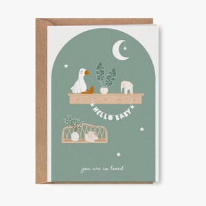 Carte de naissance • Carte de voeux pliée respectueuse de l'environnement • Carte de naissance A6 • Papier recyclé • Enveloppe kraft côtelée • Bienvenue aux tout-petits