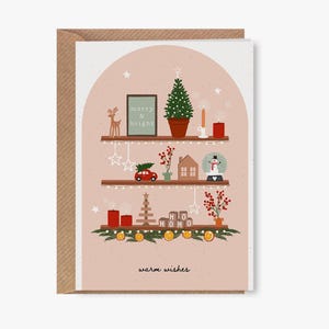 Biglietto di auguri di Natale • Biglietto di auguri calorosi • Biglietto di auguri piegato ecologico • Biglietto di auguri di Natale A6 • Carta riciclata • Buone feste