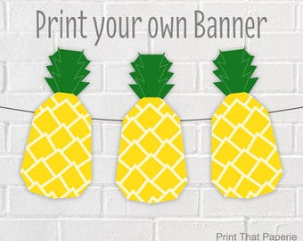 Summer Birthday Banner - Pineapple Party Banner - Pineapple Birthday Bunting - Summer Party Banner