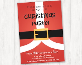Santa Suit Christmas Party Invitation (Printable PDF)