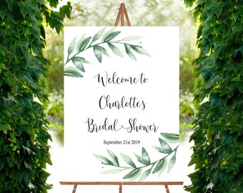 Bridal Shower Welcome Sign - Greenery Bridal Shower Signs - Printable Welcome Sign - Floral Bridal Shower