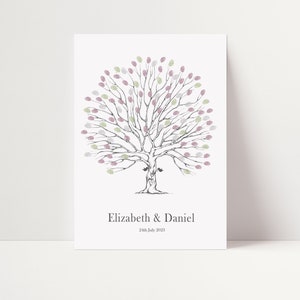 Wedding Fingerprint Tree  | Wedding Guest Book | Thumb Print | Printable Fingerprint Tree | Personalized Alternative Guest Book | Love Birds
