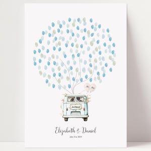 Wedding Fingerprint Tree  | Wedding Guest Book | Thumb Print - Printable Fingerprint Tree | Personalized Alternative Guest Book | Campervan