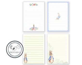 Peter Rabbit Printable Writing Paper - Stationary Paper - Letter Writing Set - Peter Rabbit Note Paper - DIY Writing Paper - Scrapbook
