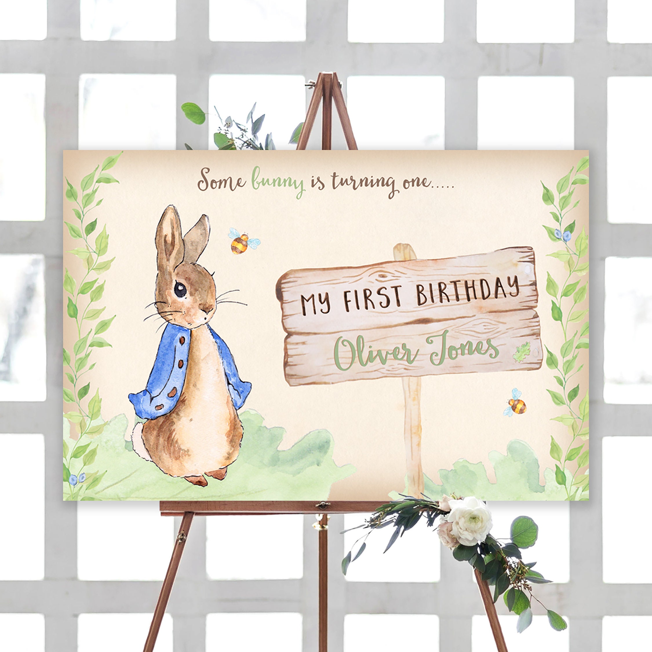 Peter Rabbit Birthday Backdrop First Birthday Backdrop Etsy