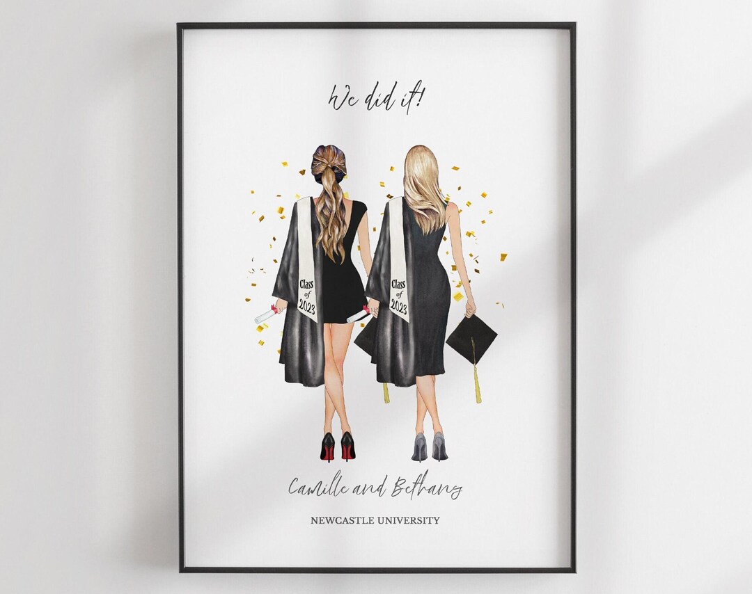 Personalised Graduation Print - Graduation Gift - Custom BFF Gift ...