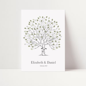 Wedding Fingerprint Tree Wedding Guest Book Thumb Print Printable Fingerprint Tree Personalized Alternative Guest Book Love Birds image 4