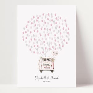 Wedding Fingerprint Tree  | Wedding Guest Book | Thumb Print - Printable Fingerprint Tree | Personalized Alternative Guest Book | Campervan