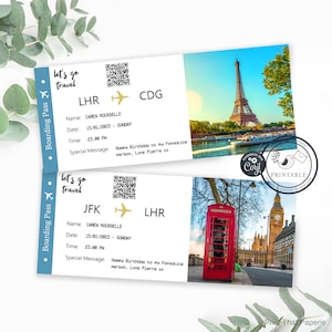Editable Boarding Pass Template: Surprise Trip Ticket (Digital Download)