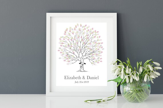 Peter Rabbit and Bunting Fingerprint Tree keepsake Guest book alternative