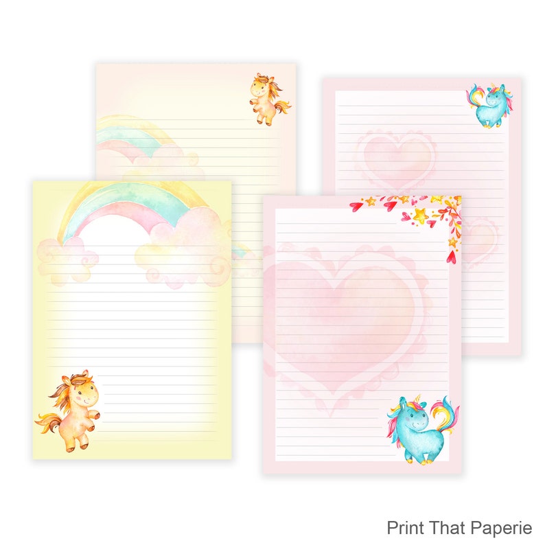 image relating to Printable Note Papers named Unicorn Printable Creating Paper - Stationary Paper - Letter Producing Fastened - Unicorn Be aware Paper - Printable Magazine Webpages - Sbooking Paper