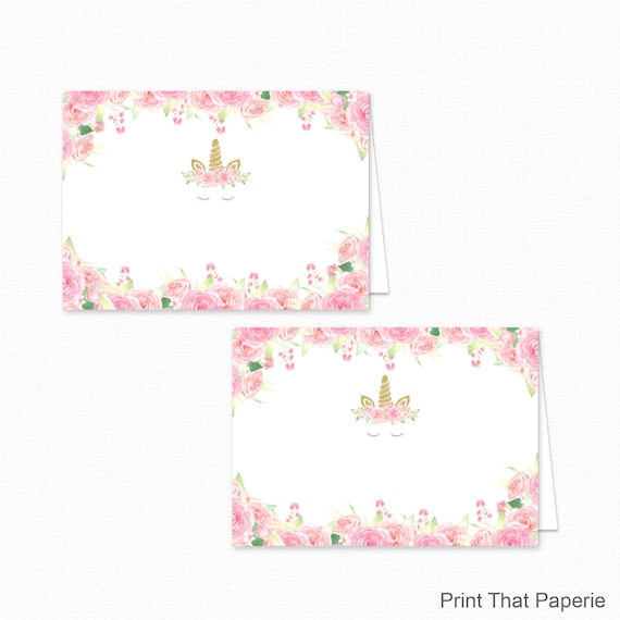 pink and gold unicorn food tent labels unicorn food tents etsy