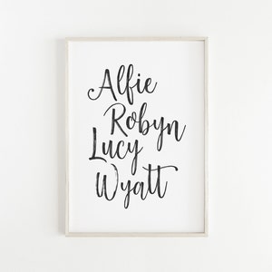 Custom Family Personalised Print - Watercolor Family Name - Personalized Family Wall Art - Gift Ideas - Housewarming Gift, Mother's Day gift