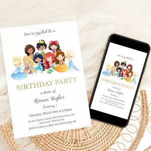 Princess Birthday Invitation: Custom Digital Party Invite (Printable)