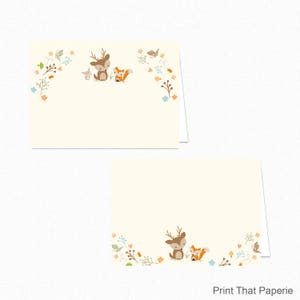Woodland Food Tent Labels - Woodland Food Tents - Printable Party Food Labels - Woodland Place Cards - Woodland Fox