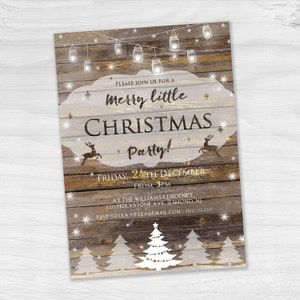 Rustic Christmas Party Invitation: Kraft Paper Holiday Invite (PDF)