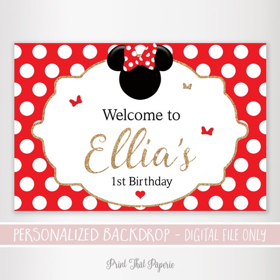 Minnie Mouse Birthday Backdrop Minnie Mouse Birthday Poster Etsy Minnie Mouse Birthday Backdrop Minnie Mouse Birthday Poster Etsy