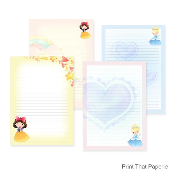 Printable Writing Paper - Stationary Paper - Letter Writing Set - Snow White Sleeping Beauty Note Paper - Journal Pages - Scrapbooking Paper Il_570xn